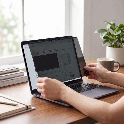 Cuifati Laptop Privacy Screen Filter, Anti Peeping 16:9 for 14 Inch, 60 Degree Viewing Area, with Anti AR HD Layer for Public Workplace in Saudi Arabia