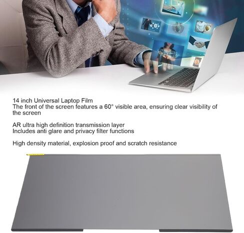 Diyeeni 14 inch Laptop Privacy Screen Filter, Anti Peeping Protector with Full Adhesive Frame Tape for 16:9 Aspect Ratio Laptop Displays in Saudi Arabia