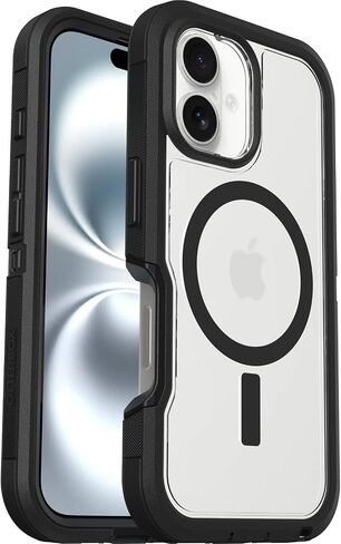 OtterBox Defender XT Clear iPhone 16 Pro Max Case, Dark Side - Clear/Black US Military MIL Standard Certified in Saudi Arabia