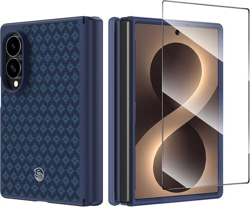BENKS for Samsung Galaxy Z Fold 8 Case with Screen Protector and Full Hinge Protection, MagSafe-Compatible Kevlar Case, Shockproof Z Fold 8 Phone Case, ArmorGrid Pro Grand Combo, Black in Saudi Arabia