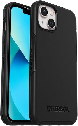 OtterBox iPhone 13 (ONLY) Symmetry Series Case - Black, Ultra-Sleek, Wireless Charging Compatible, Raised Edges Protect Camera & Screen in Saudi Arabia