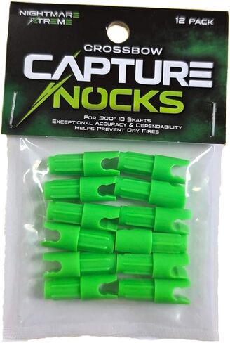 Nightmare Xtreme Crossbow Capture Nocks FLO Green 12 Pack .300 ID Shafts in Kuwait
