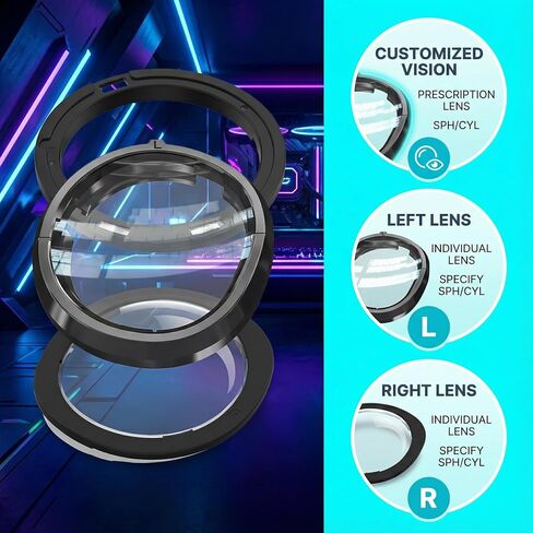PSI 1 Lens for Oculus Meta Quest 3 Glasses, Inserts Compatible for VR Accessories, Anti Blue Light Myopia SPH:-4.50R in Kuwait