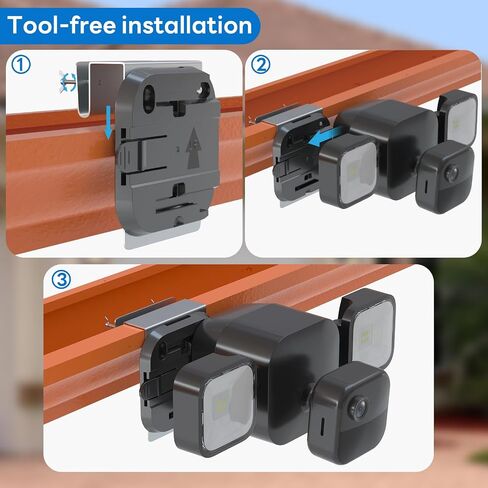 Gutter Mount Kit for Blink Outdoor 4 Floodlight Camera/Blink Out Door 3 Floodlight Cam, Stainless Steel Bracket, Anti-Rust Screws, No Drill Installation Suitable for Home Security Cameras in Saudi Arabia