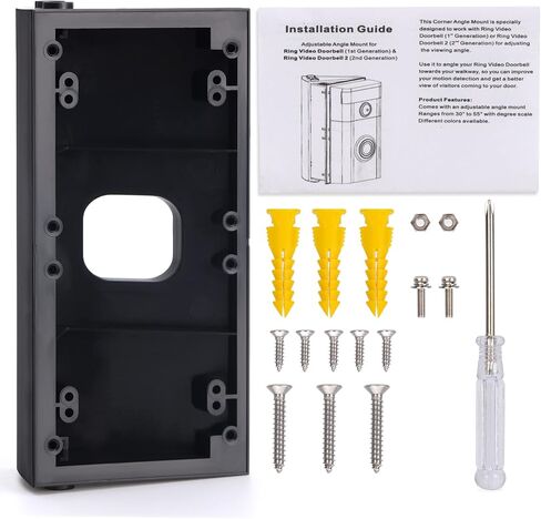 Adjustable 30 to 55 Degree Doorbell Angle Mount Compatible with Video Doorbell 4/3/3Plus/2/ (2020 Release)/ Battery Doorbell Plus, Camera Mount Holder Bracket Wedge Kit for Apartment in Kuwait