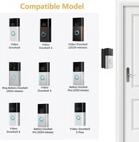 Adjustable 30 to 55 Degree Doorbell Angle Mount Compatible with Video Doorbell 4/3/3Plus/2/ (2020 Release)/ Battery Doorbell Plus, Camera Mount Holder Bracket Wedge Kit for Apartment in Kuwait