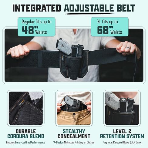 حافظة VNSH Lite Belly Band للحمل المخفي، تناسب Glock وS&W والمزيد in Kuwait