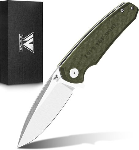 Folding Pocket Knife, Best Gifts for Men, D2 Steel Blade, G10 Handle, Birthday, Anniversary, and Holiday Gift for Husband, Father, Brother, Best Man, Friend, or Colleague (Black) in Saudi Arabia