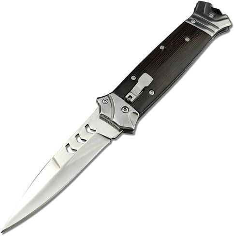 Goshawk 8.7'' One-handed Use Portable Knife with PocketClip，Gifts for Men，Daily Utility and Collectible Folding Knives，9Cr18MoV Blade and Wenge Wood Handle，EDC Tool for Camping，Hiking in Saudi Arabia