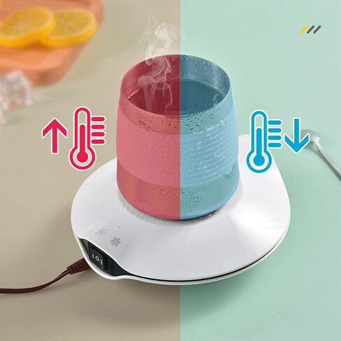 GOWENIC Smart Cup Warmer | USB Powered Constant Temperature Coffee Warmer with Cooling and Heating Pad, Rapid Heat Dissipation for Tea, Milk, Electric Beverage, Universal for in Saudi Arabia