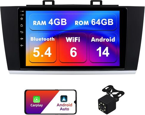 ستيريو سيارة 2+32G Android 12 Double Din لسيارة Subaru Outback Legacy 2015-2018 مع راديو بشاشة لمس 9 بوصة مدمج Carplay لاسلكي/Android Auto/GPS/Bluetooth/FM/AUX-in/SWC/كاميرا احتياطية in Kuwait