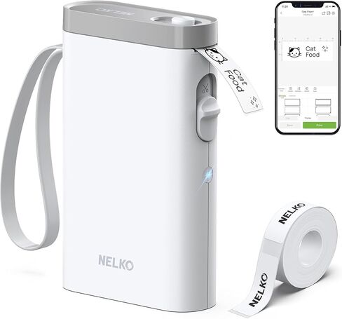 Nelko P21 Label Maker Machine with Tape, Bluetooth Label Printer, White in Saudi Arabia