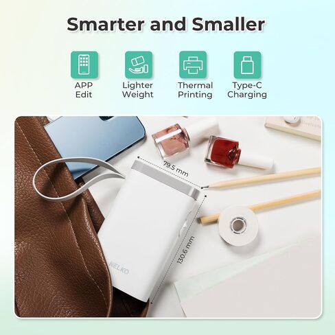 Nelko P21 Label Maker Machine with Tape, Bluetooth Label Printer, White in Kuwait
