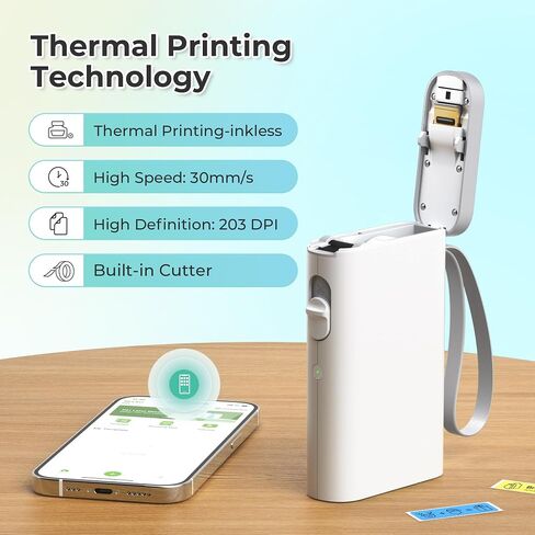 Nelko P21 Label Maker Machine with Tape, Bluetooth Label Printer, White in Kuwait