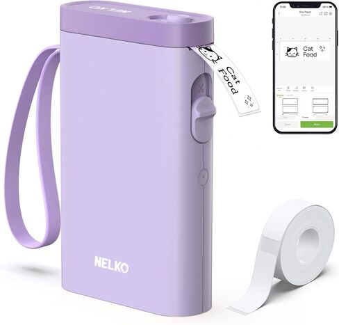 Nelko P21 Label Maker Machine with Tape, Bluetooth Label Printer, White in Kuwait