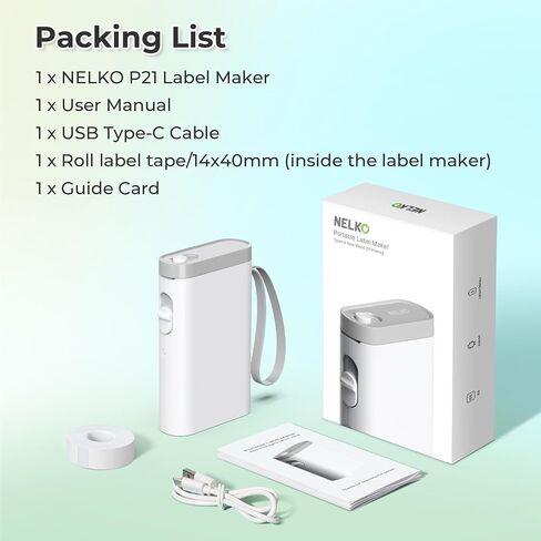 Nelko P21 Label Maker Machine with Tape, Bluetooth Label Printer, White in Kuwait