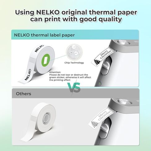 Nelko P21 Label Maker Machine with Tape, Bluetooth Label Printer, White in Kuwait