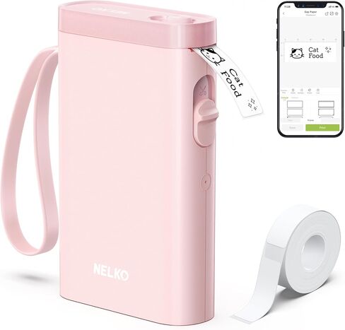 Nelko P21 Label Maker Machine with Tape, Bluetooth Label Printer, White in Kuwait