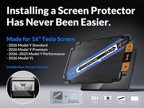 VION 16-Inch Ultra-Clear Screen Protector for 2026 Tesla Model Y Juniper in Saudi Arabia