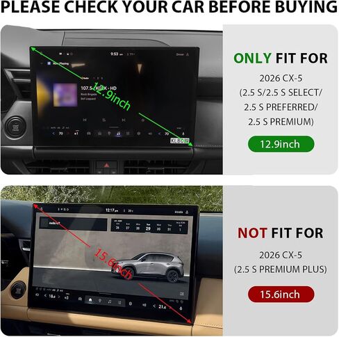 INTGET 12.9 Inch Screen Protector for 2026 Mazda CX5 Accessories Tempered Glass Central Infotainment Touchscreen Protector Navigation Touch Screen Protective Film for 2026 Mazda CX-5 Accessories in Saudi Arabia