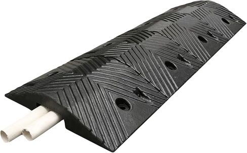 Heavy-Duty Rubber Hose Protector, 10T Capacity, 1-Channel Cable Cover for Home, Factory, Warehouse, Driveway Use (5x5cm/2x2in) - Durable, Non-Slip, Weather Resistant in Saudi Arabia