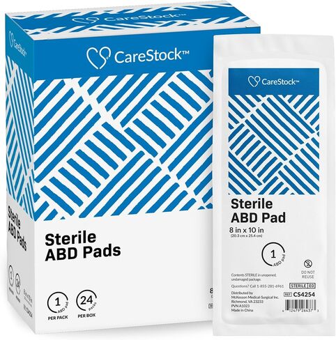 CareStock Abdominal Pads 48- Sterile ABD Pads, 8 x 10 in, 48 Pack, 24 ct in Saudi Arabia