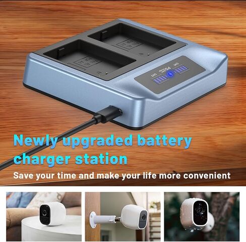 New Upgrade LCD Dual-Screen Display Charger Station for Arlo Pro/pro 2 Battery, Premium Charging Station 18W PD Supports Fast Charging in Saudi Arabia