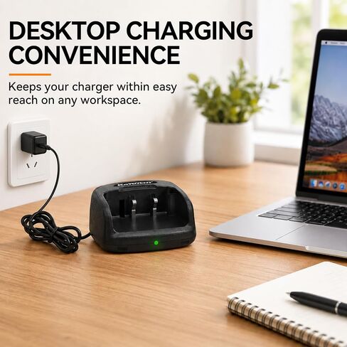 KaYoTom G09 Desktop Charger for POC Walkie Talkies, Single Slot Charging Dock with Power Plug & Cable, Replacement Charging Base for Global Two Way Radio Accessories in Saudi Arabia