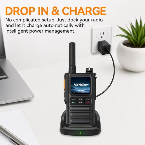 KaYoTom G09 Desktop Charger for POC Walkie Talkies, Single Slot Charging Dock with Power Plug & Cable, Replacement Charging Base for Global Two Way Radio Accessories in Saudi Arabia