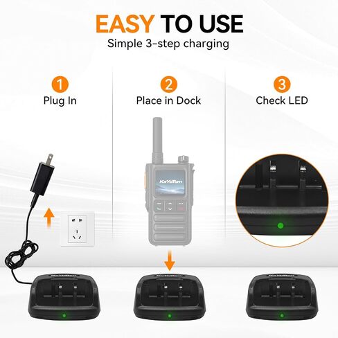KaYoTom G09 Desktop Charger for POC Walkie Talkies, Single Slot Charging Dock with Power Plug & Cable, Replacement Charging Base for Global Two Way Radio Accessories in Saudi Arabia