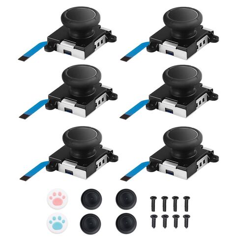 Joycon Joystick Replacement 4 Pack, Replacement Joy-stick Analog Thumb Stick for Switch Joycon Controller & Switch Lite, Left/Right Analog Joystick with Thumbstick Caps & Screws (4pcs Black) in Saudi Arabia