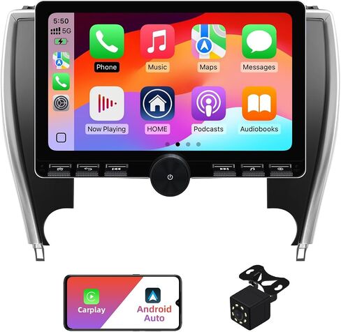 Double Din Linux Car Stereo for Toyota Camry 2015-2017 with 10.1 Inch Touchscreen Radio Built-in Wireless Carplay/Android Auto/Bluetooth/FM/AUX-in/Steering Wheel Controls/Backup Camera in Saudi Arabia