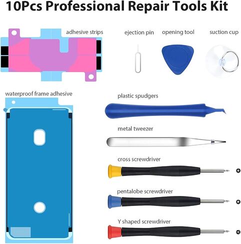 [10000mAh] Battery for iPhone X, Upgraded New 0 Cycle Ultra-High Capacity Battery Replacement for iPhone 10 X Model A1865, A1901, A1902 with Complete Repair Tool kit in Saudi Arabia