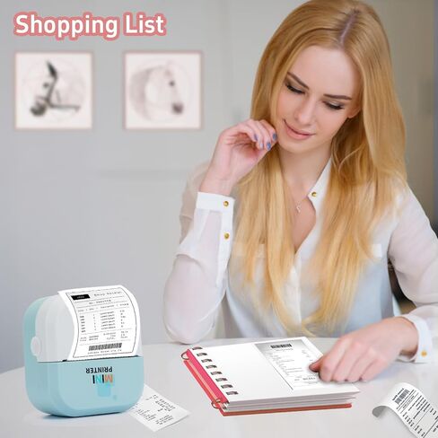 Tommax Bluetooth Inkless Thermal Printer & Sticker Maker, Wireless Portable Print Pod for iPhone/Android, Notes, Kids Crafts, Journals - Includes 13 Rolls Paper in Kuwait