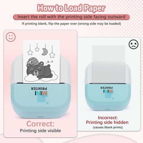 Tommax Bluetooth Inkless Thermal Printer & Sticker Maker, Wireless Portable Print Pod for iPhone/Android, Notes, Kids Crafts, Journals - Includes 13 Rolls Paper in Kuwait