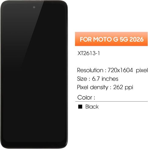AGCUT for Moto G 5G 2026 Screen Replacement for Moto G 5G 2026 LCD Display XT2613-1 XT2613-2 XT2613V LCD Digitizer Touch Screen Assembly Repair Kits with Frame in Saudi Arabia