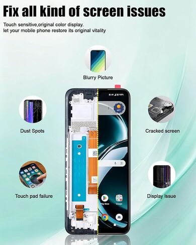 LCD Display Touch Screen Digitizer Frame Assembly Replacement for Cricket Icon Plus 2026 SN333C, AT&T Verge 2 5G SN333A, 6.9 Inch in Saudi Arabia