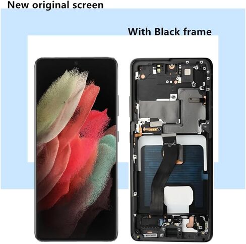 6.8" Original AMOLED Galaxy S21 Ultra Screen Replacement for Samsung Galaxy S21ultra 5G G998U G998U1 Display Touch Screen Digitizer Assembly (with Black Frame+Protective Film+Tools) in Saudi Arabia
