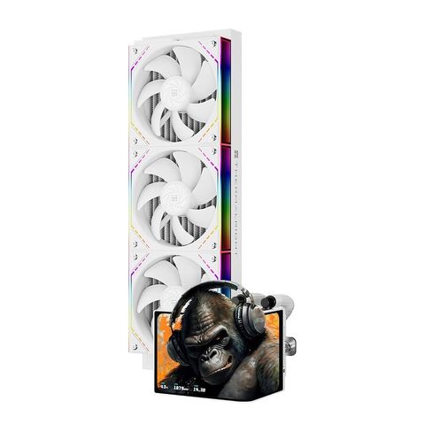 Thermalright Levita Vision 360 ARGB White CPU Water Cooler,6.67-in Magnetic Curved Screen with 2400x1080 Resolution,Building Block Splicing Fan-2000RPM,CPU Cooler for AM4/AM5, Intel lga1700/1851 in Saudi Arabia