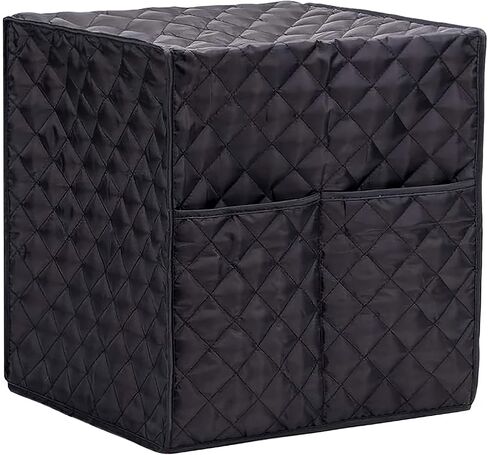Coffee Maker Cover - Waterproof Cotton Cloth Coffee Maker Dust Cover Washable Foldable Kitchen Appliance Covers with 2 Storage Bags (Black) in Kuwait