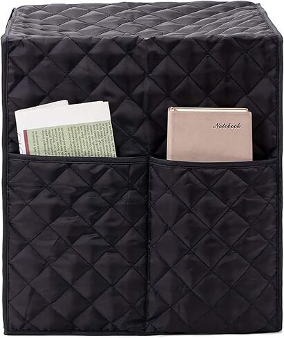 Coffee Maker Cover - Waterproof Cotton Cloth Coffee Maker Dust Cover Washable Foldable Kitchen Appliance Covers with 2 Storage Bags (Black) in Kuwait