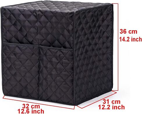 Coffee Maker Cover - Waterproof Cotton Cloth Coffee Maker Dust Cover Washable Foldable Kitchen Appliance Covers with 2 Storage Bags (Black) in Kuwait