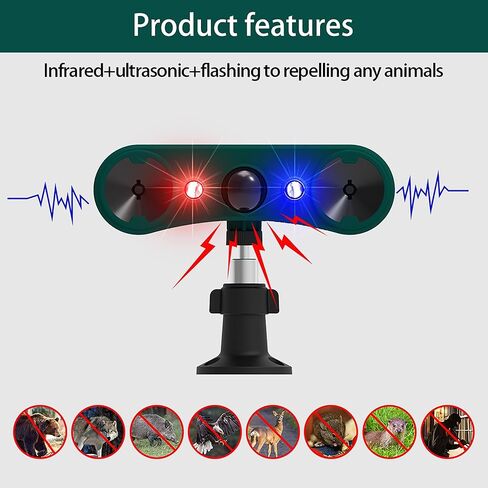Solar Outdoor Motion Sensor Alarm: Upgraded Ultrasonic Solar Infrared Induction Alarm IP65 Outdoor Motion Detectors 129dB with Red/Blue Flashing Light (1) in Saudi Arabia