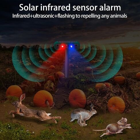 Solar Outdoor Motion Sensor Alarm: Upgraded Ultrasonic Solar Infrared Induction Alarm IP65 Outdoor Motion Detectors 129dB with Red/Blue Flashing Light (1) in Saudi Arabia