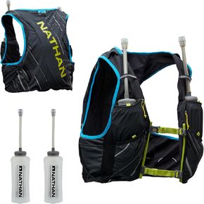 Nathan Men's Pinnacle Race Vest 4L Hydration Pack, Two 20 oz Soft Flasks, Running, Hiking, Water-Resistant, Moisture Wicking, Adjustable Straps in Saudi Arabia