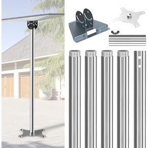 for Starlink Standard 4/4X/V4/Gen 3 Pole Mount Kit with Pipe Adapter, Thickened Stainless Steel, Starlink Mounting Starlink Base Bracket (5 Section Straight with Mount) in Saudi Arabia