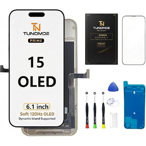 Prime Soft OLED Screen Replacement for iPhone 15 Pro, Touch Screen Assembly, Includes Tools & Screen Adhesive, Supports True Tone After Programming, Individually Tested, Not LCD in Kuwait