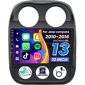 [4+64G] Car Radio for Jeep Patriot Compass 2010-2016: 10.1" IPS Touchscreen Stereo with Wireless CarPlay & Android Auto, GPS Navigation, Bluetooth, 5GWiFi, SWC, Backup Camera Support in Saudi Arabia