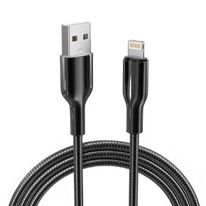 كابل شحن iPhone مقاوم للمضغ بطول 6.6أقدام، كابل USB إلى Lightning معتمد من MFi، سلك شاحن iPhone مضفر معدني فضي مع شحن سريع 3A، متوافق مع iPhone 14/13/12/11/8/7/6/X/XS/XR in Kuwait