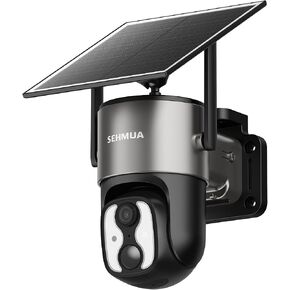 SEHMUA 4G LTE Cellular Solar Security Camera Wireless Outdoor, Easy to Install with One-Press Quick Release Latch, 2K No WiFi Security Cam, Color Night Vision, PIR Alarm, IP65 Weatherproof in Kuwait